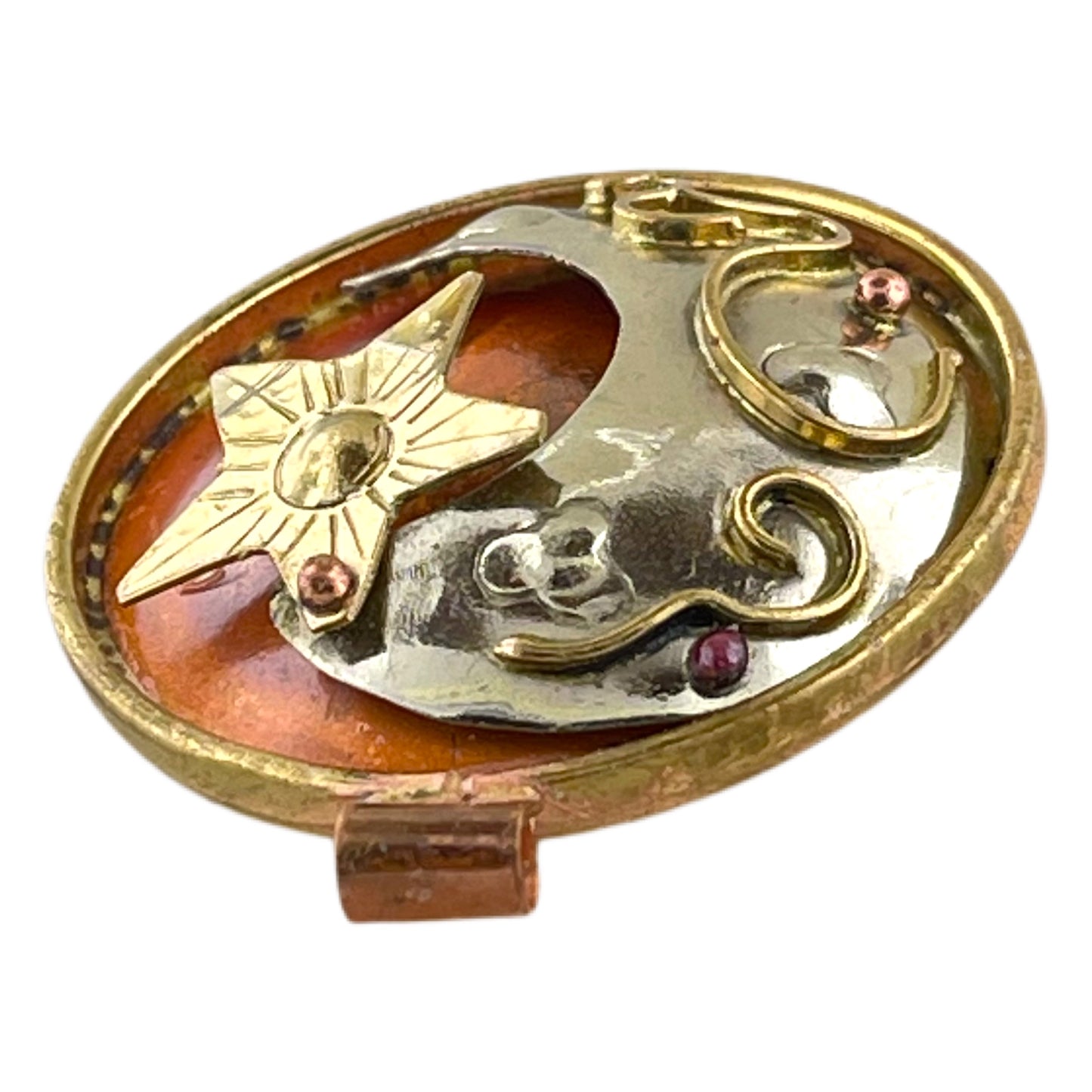 Celestial Eclipse Pendant in Copper and Mixed Metals