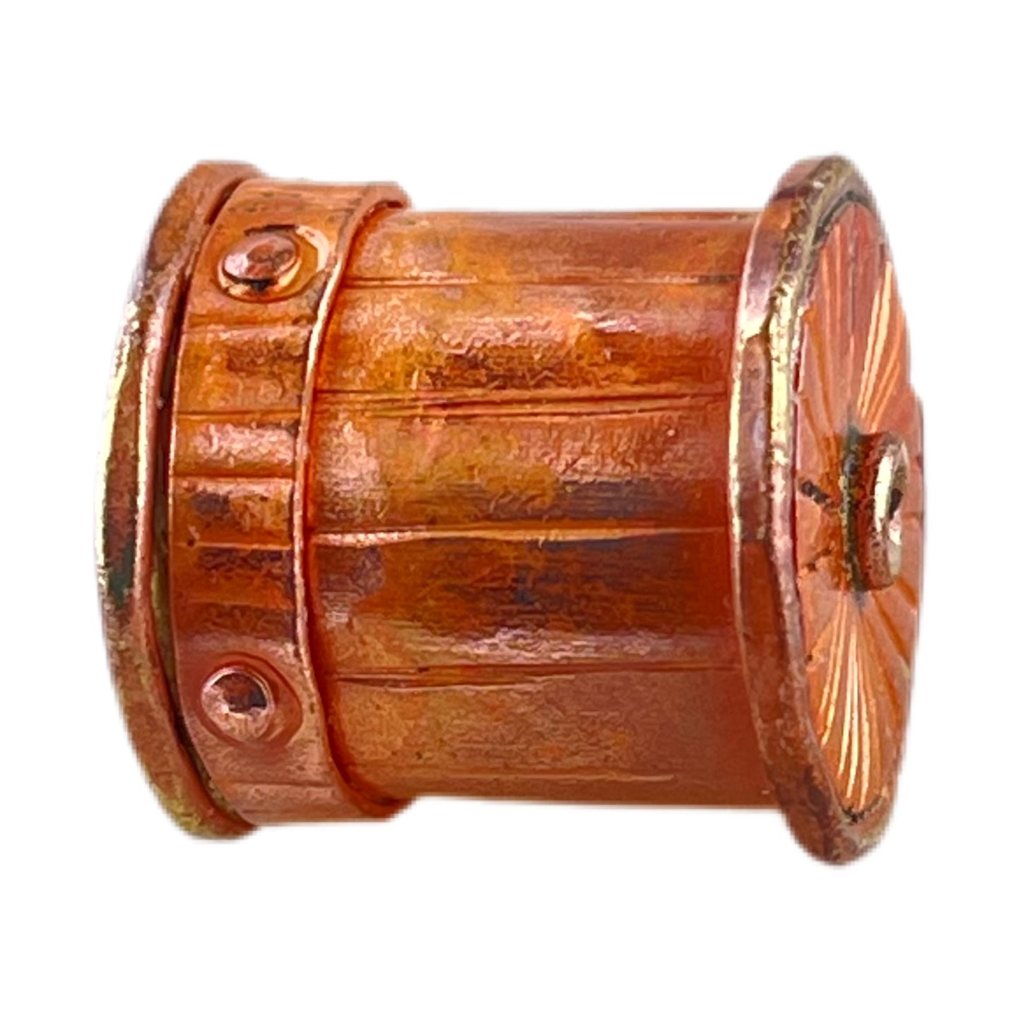 Copper End Cap with Brass Accents for Kumihimo & Multi-Strand Jewelry