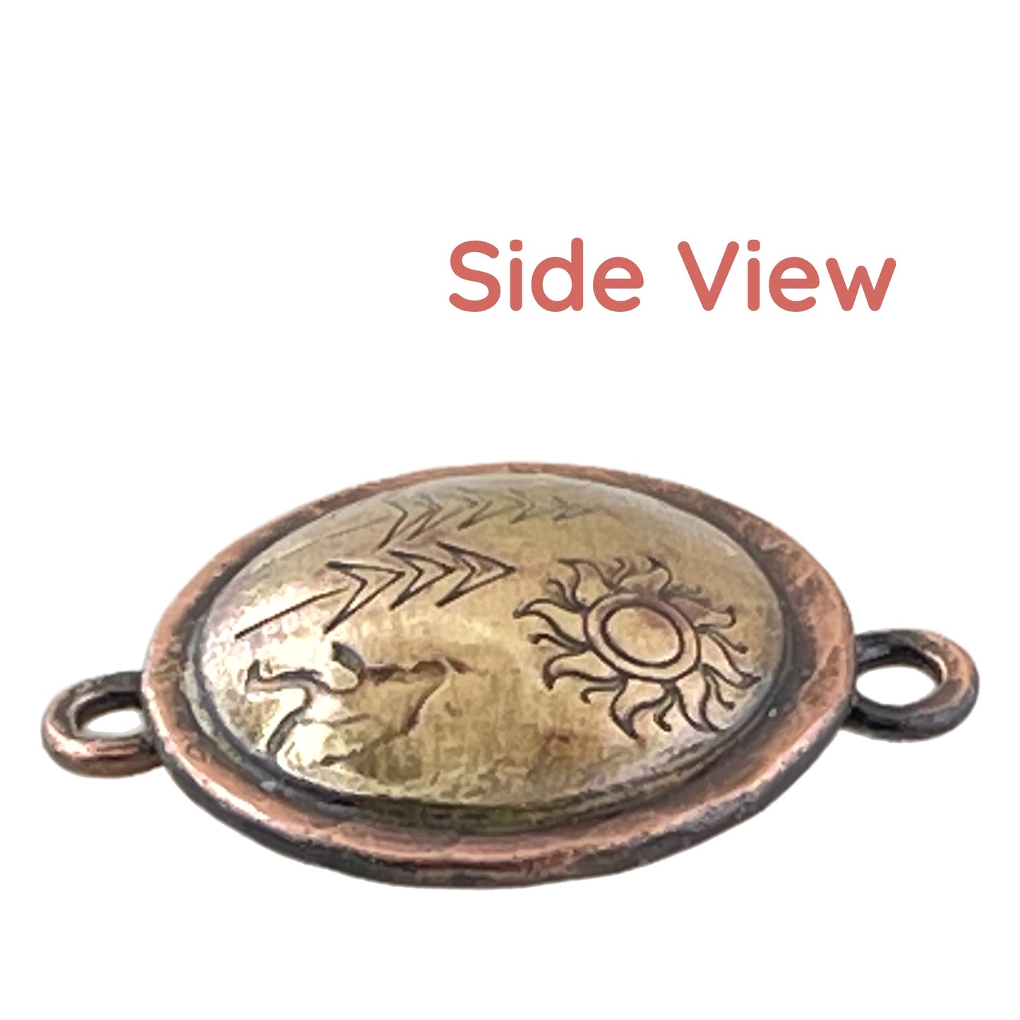 Antiqued Copper & Brass Bigfoot Sasquatch Pendant Link