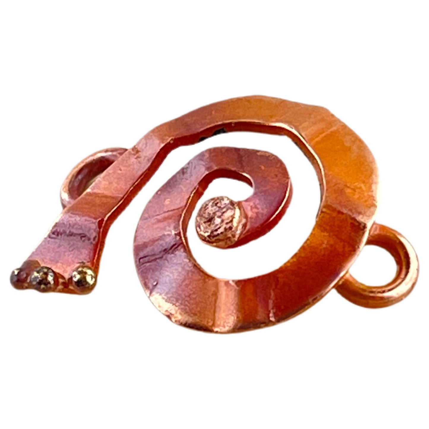 Right-Facing Copper and Brass Spiral Link for Jewelry Making