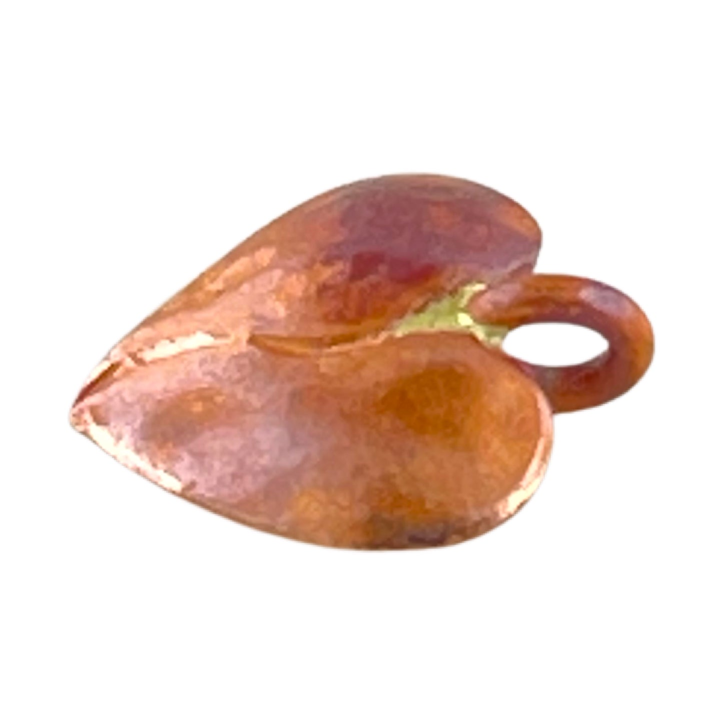 Copper Little Heart Charm with Right Angle Bail