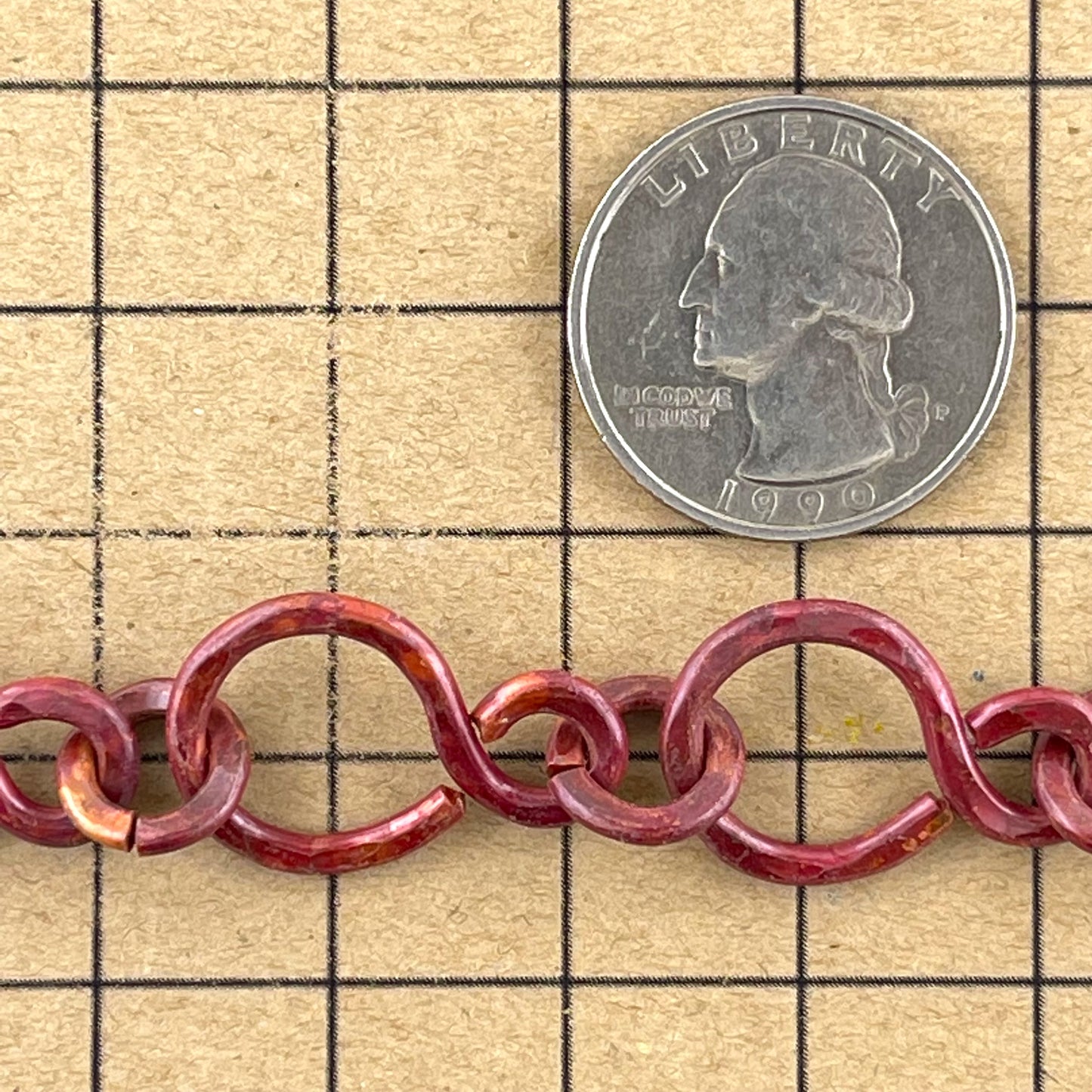 Hand-Forged Large Copper “S” Link Chain – 20"