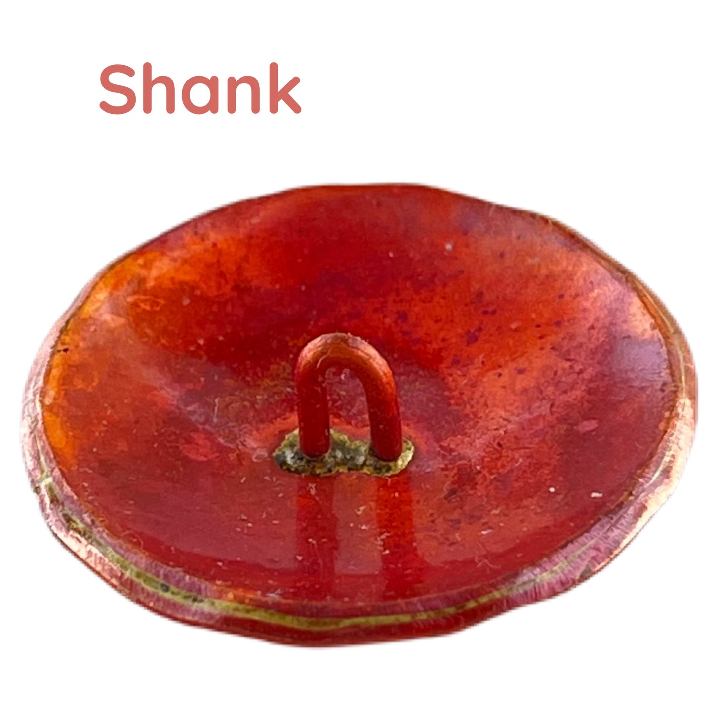 Domed Copper Shank Button with Heart