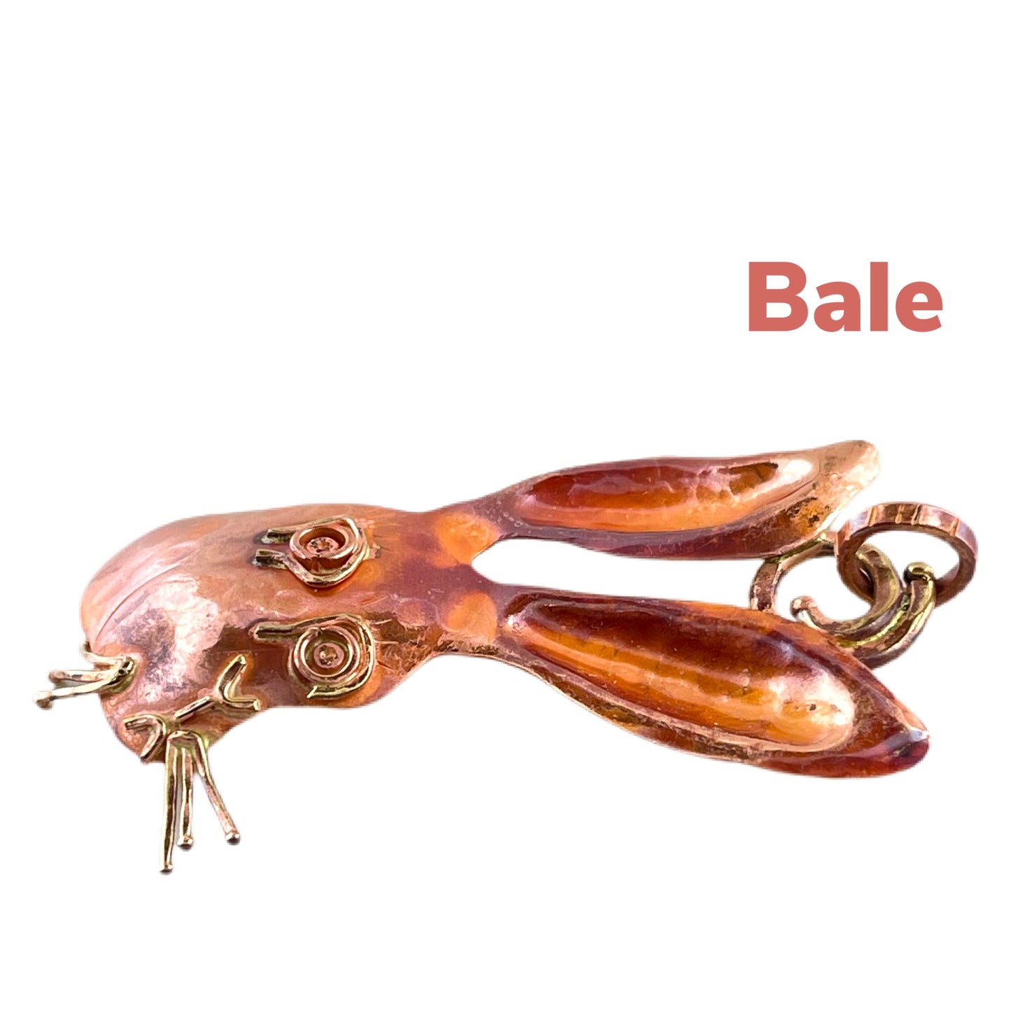 Copper Jackrabbit Pendant with Brass Accents by Patricia Healey