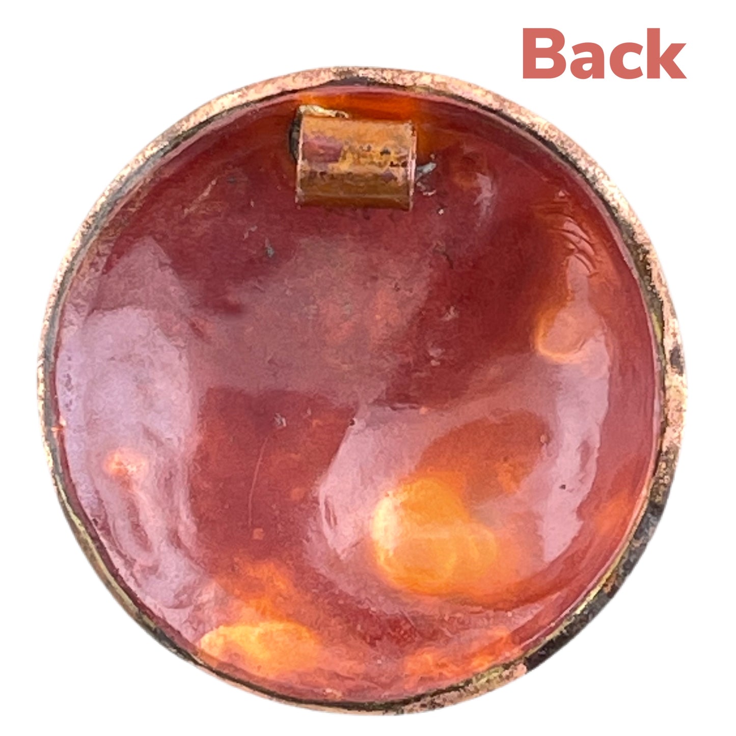 Domed Copper Yin Yang Pendant with Brass Detail