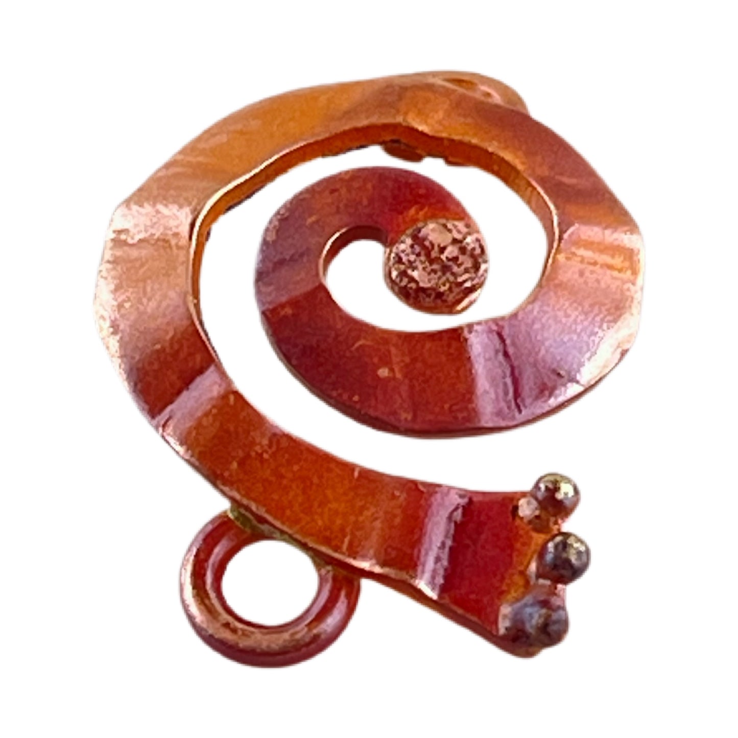 Right-Facing Copper and Brass Spiral Link for Jewelry Making