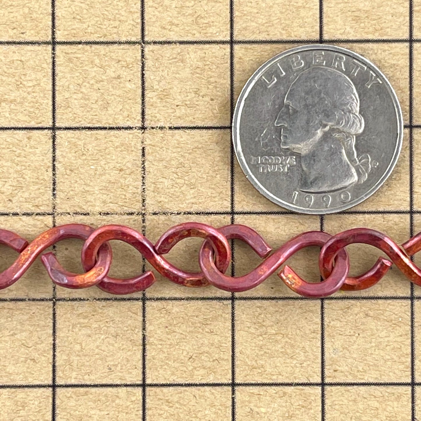 Hand-Forged Copper Infinity Link Chain – 20"