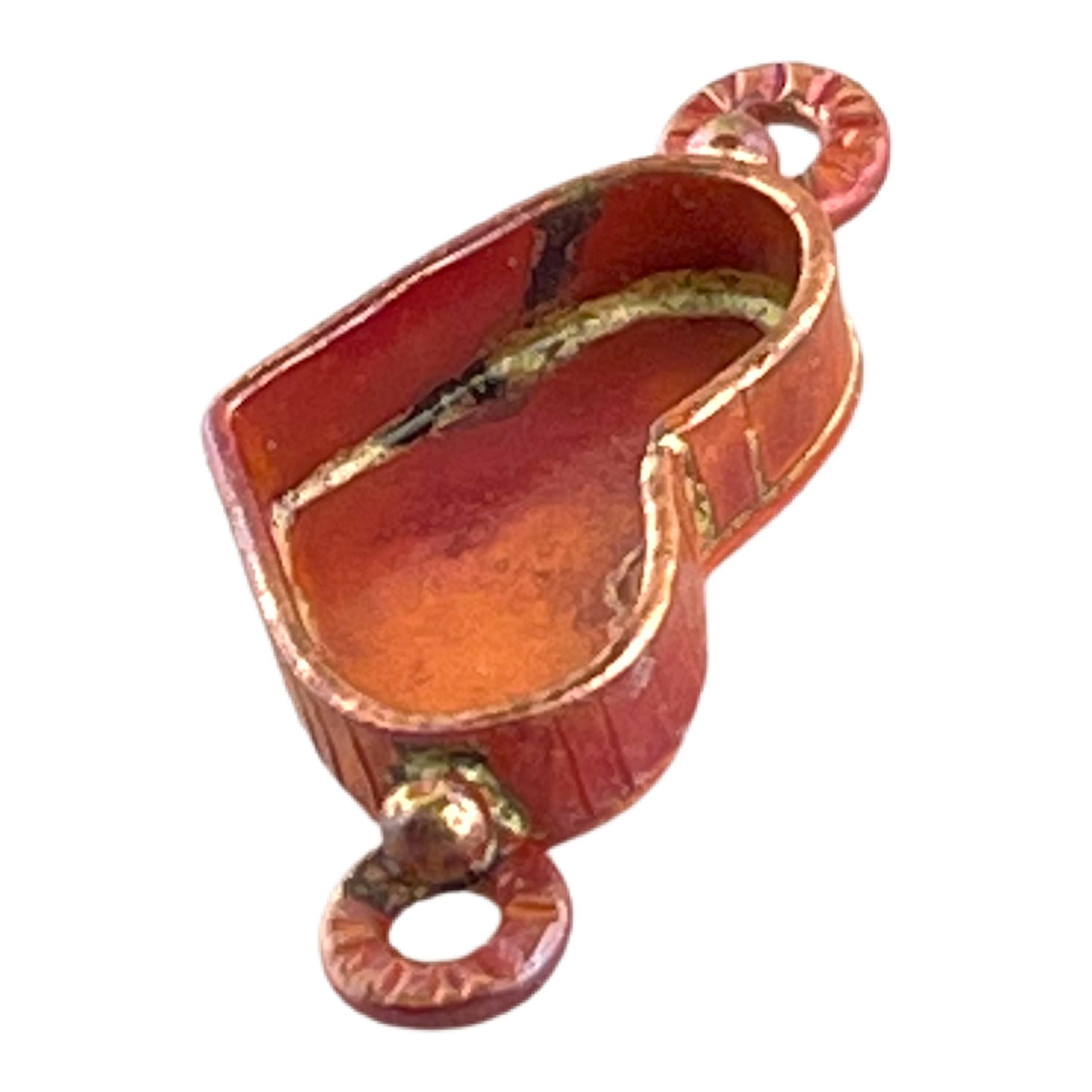 Small Copper Bezeled Heart Link