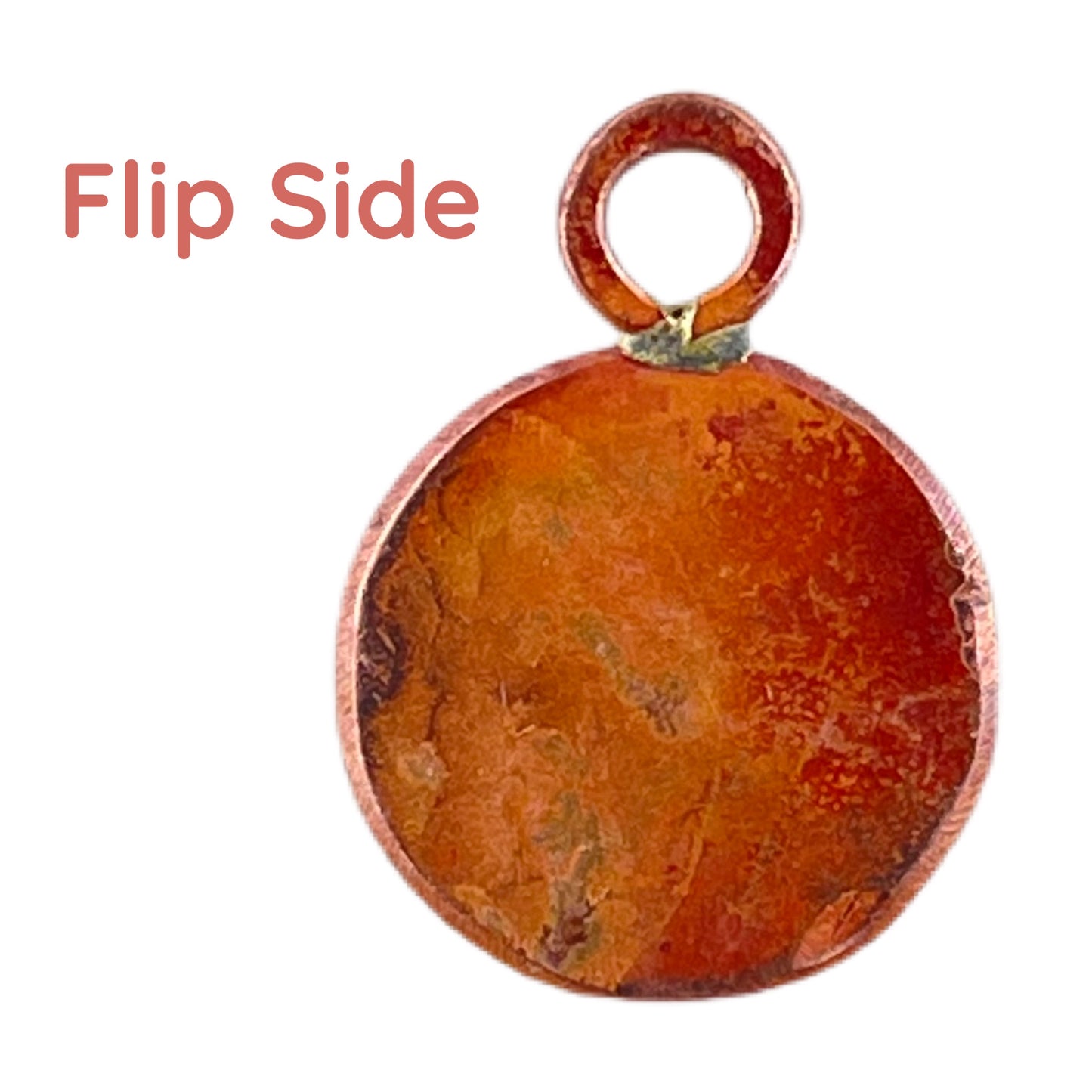 Copper Round Charm with Torch-Heated Patina