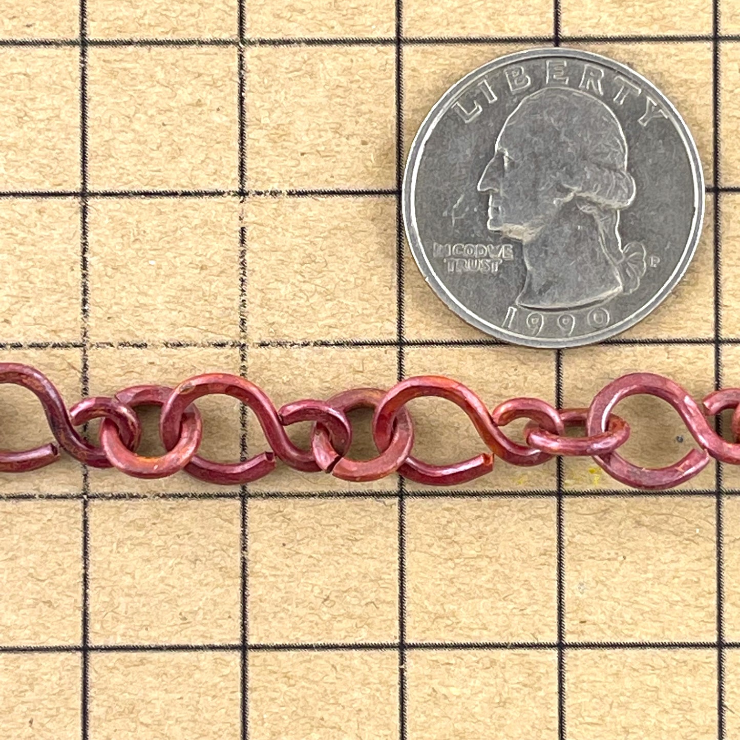 Hand-Forged Small Copper “S” Link Chain – 20"