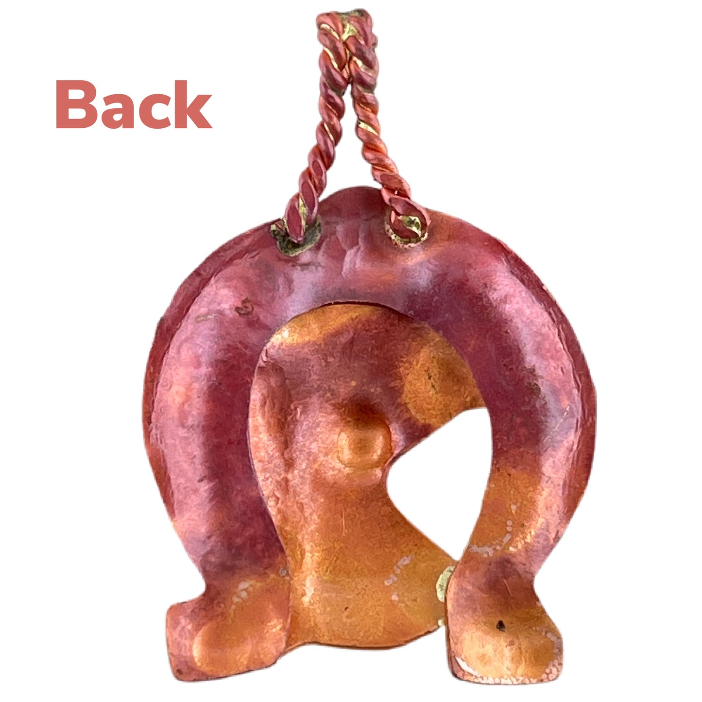 Horse Head and Horseshoe Pendant • Copper and Brass
