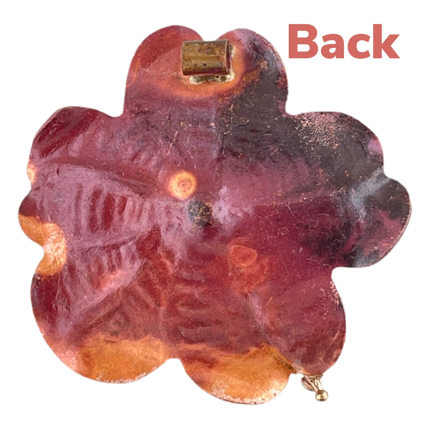 Copper Hibiscus Flower Pendant with Brass Stamen