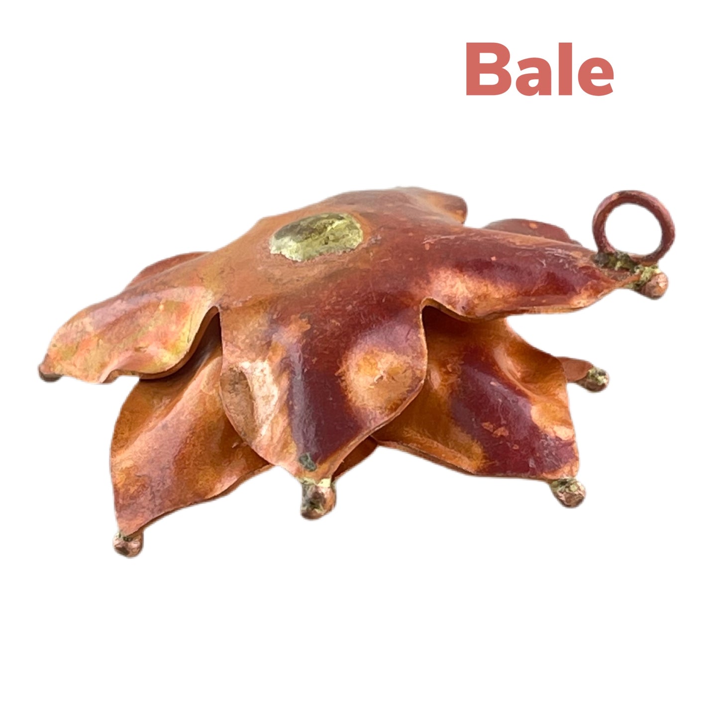 Beautiful Copper Flower Pendant with Brass Accents