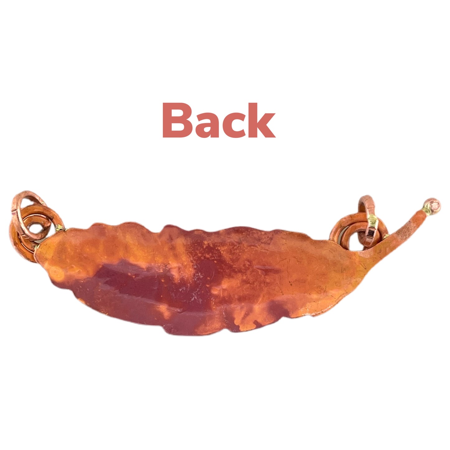 Horizontal Copper Feather Pendant with Brass Spirals – Patricia Healey