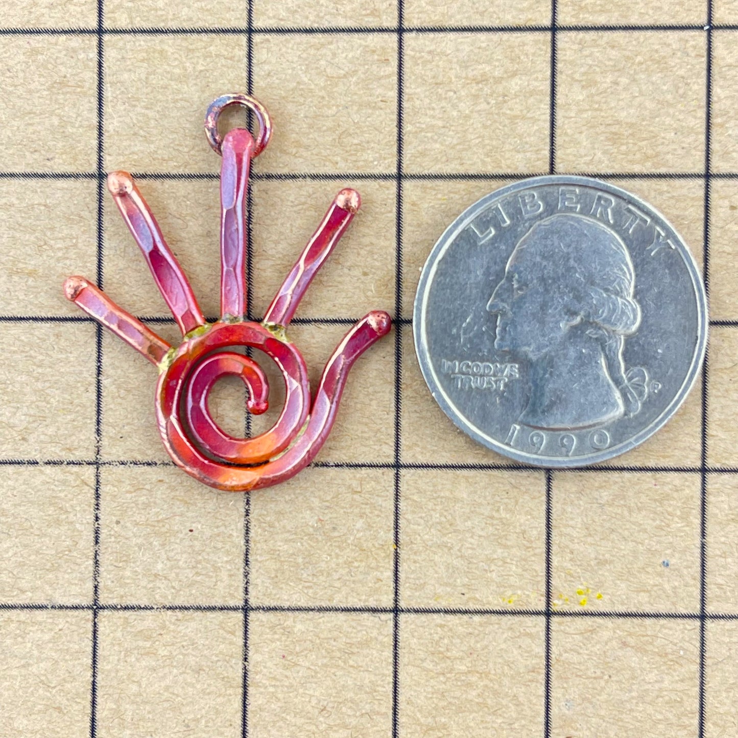 Small Left Hand with Spiral Charm