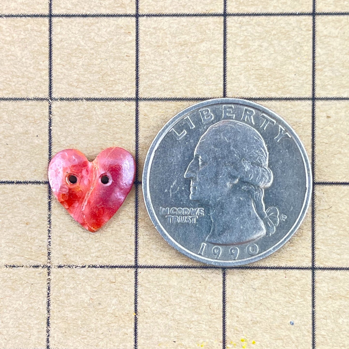 Simple Small Heart Button with Two Holes