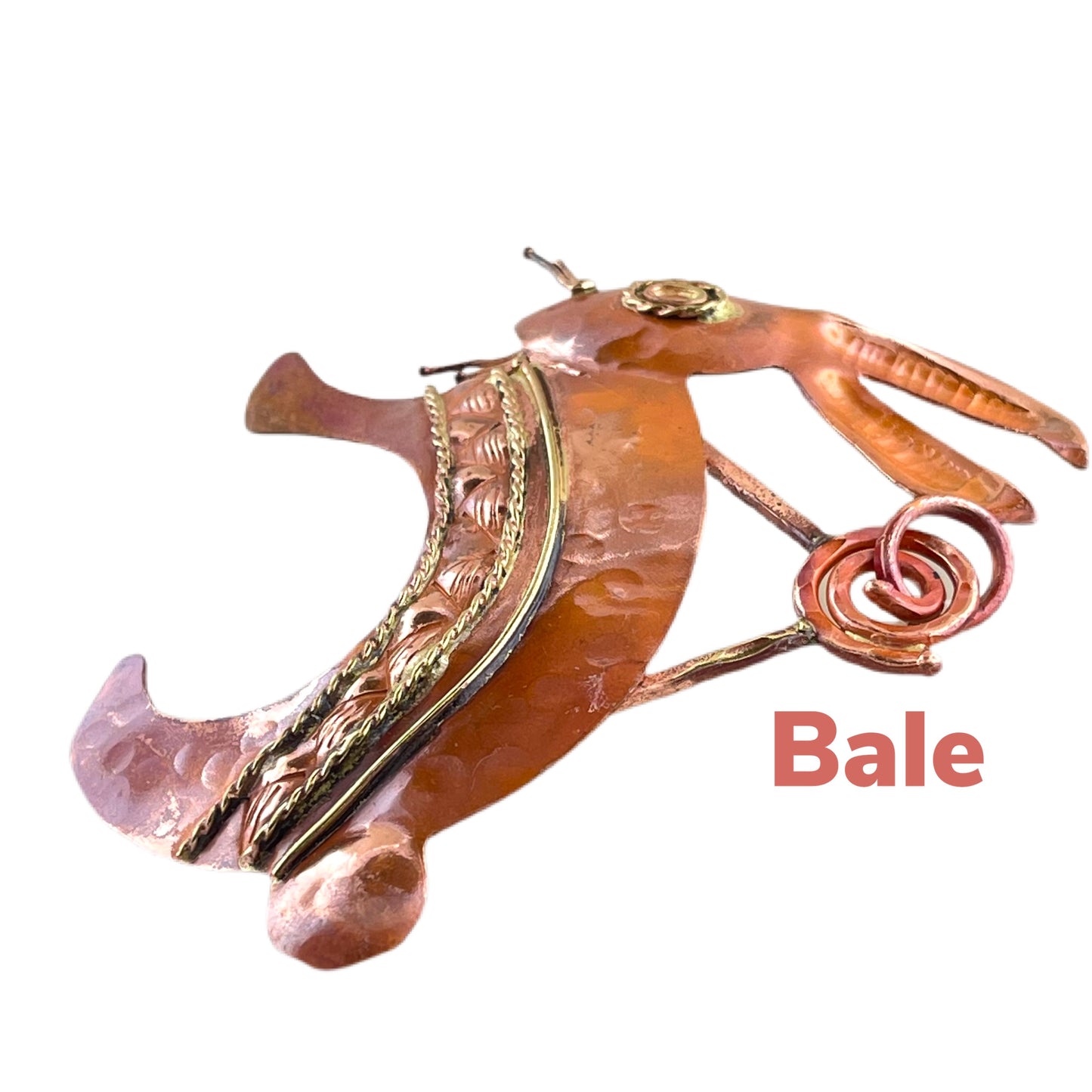 Antelope Jackrabbit Pendant in Copper & Brass