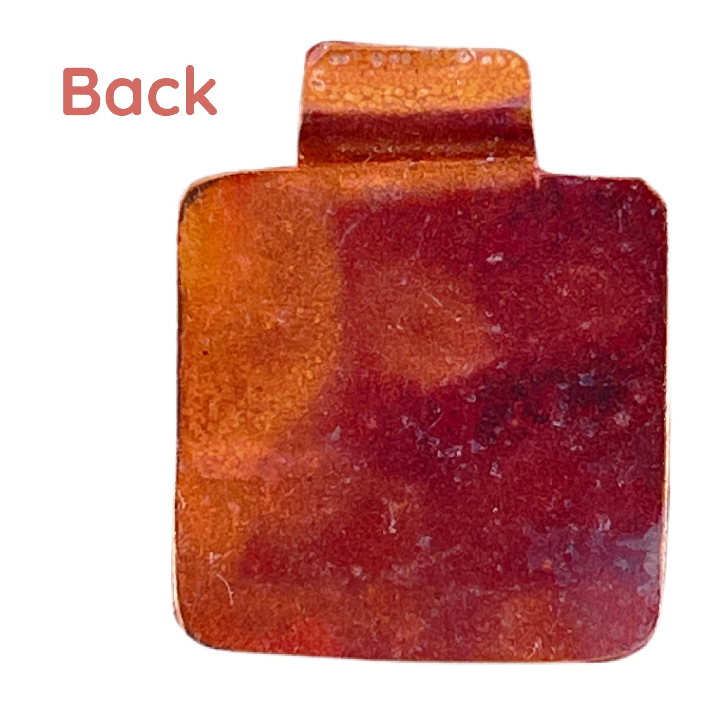 Mixed Metal Square Charm with Twisted Brass Spiral Accent