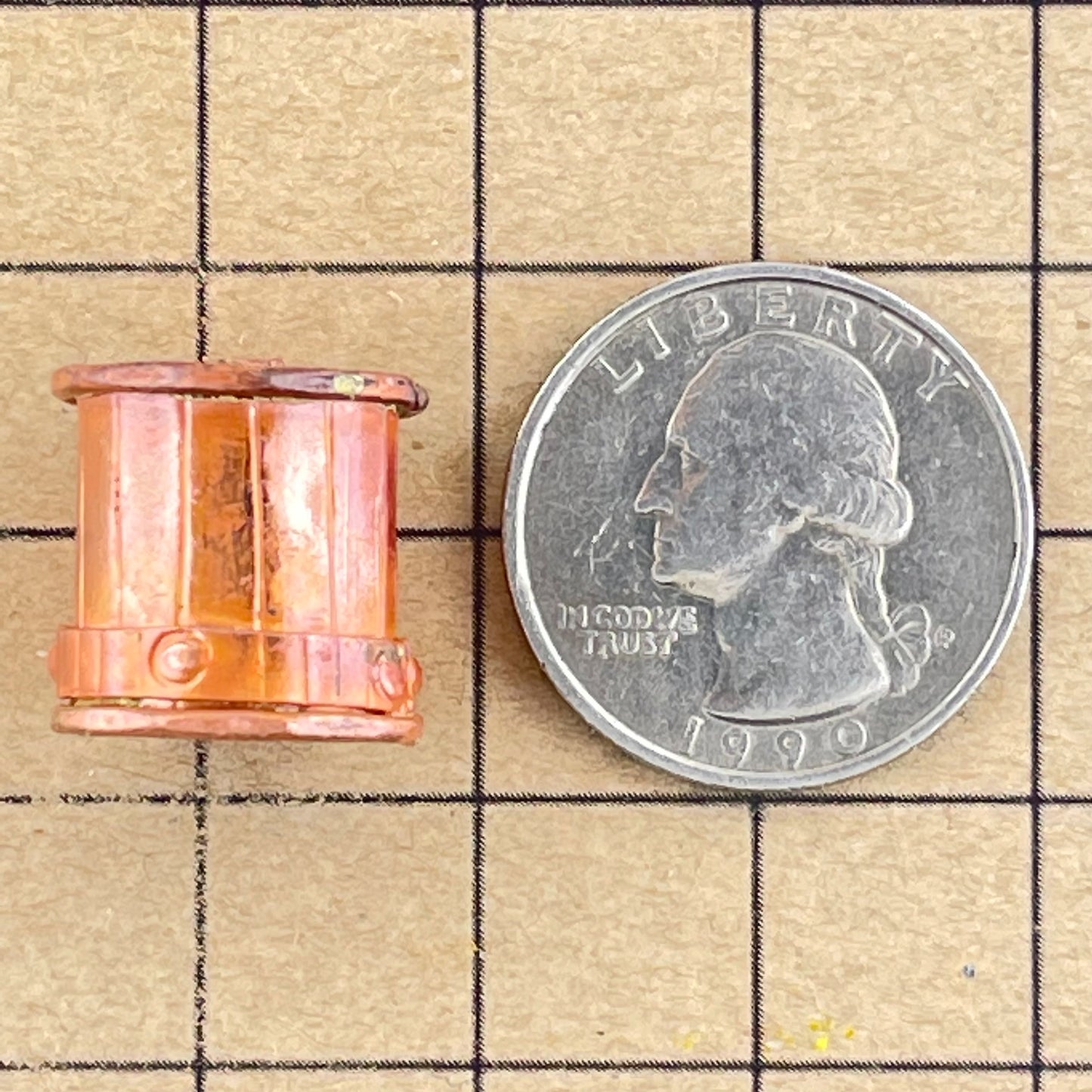 Copper End Cap with Brass Accents for Kumihimo & Multi-Strand Jewelry