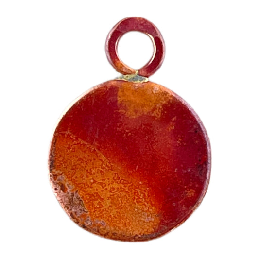 Copper Round Charm with Torch-Heated Patina
