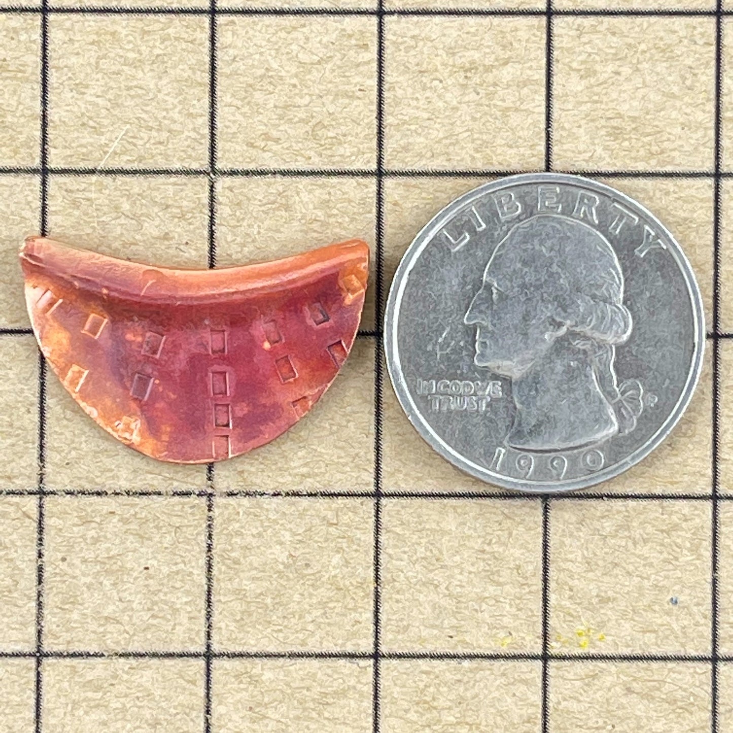 Crescent Shaped Copper Bead