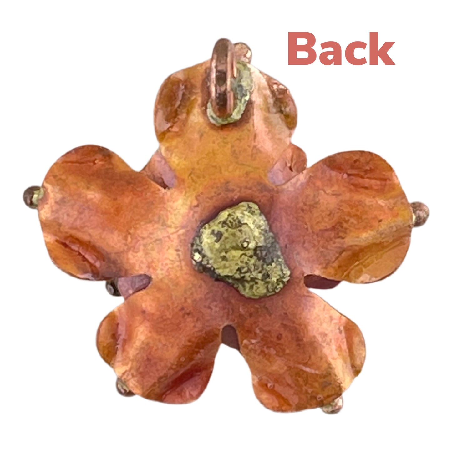 Elizabeth Rose Pendant – Two-Layer Copper & Brass Flower