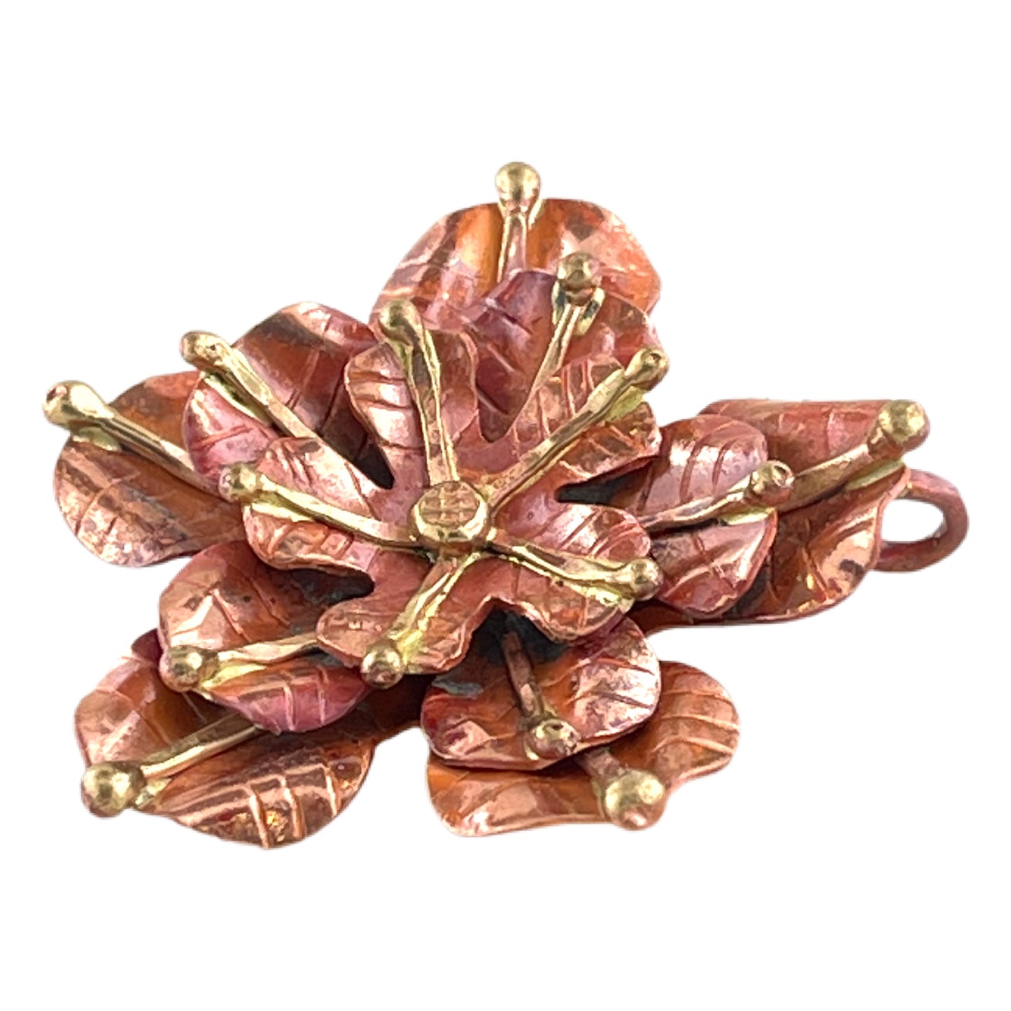 Elizabeth Rose Pendant – Copper & Brass Flower Design