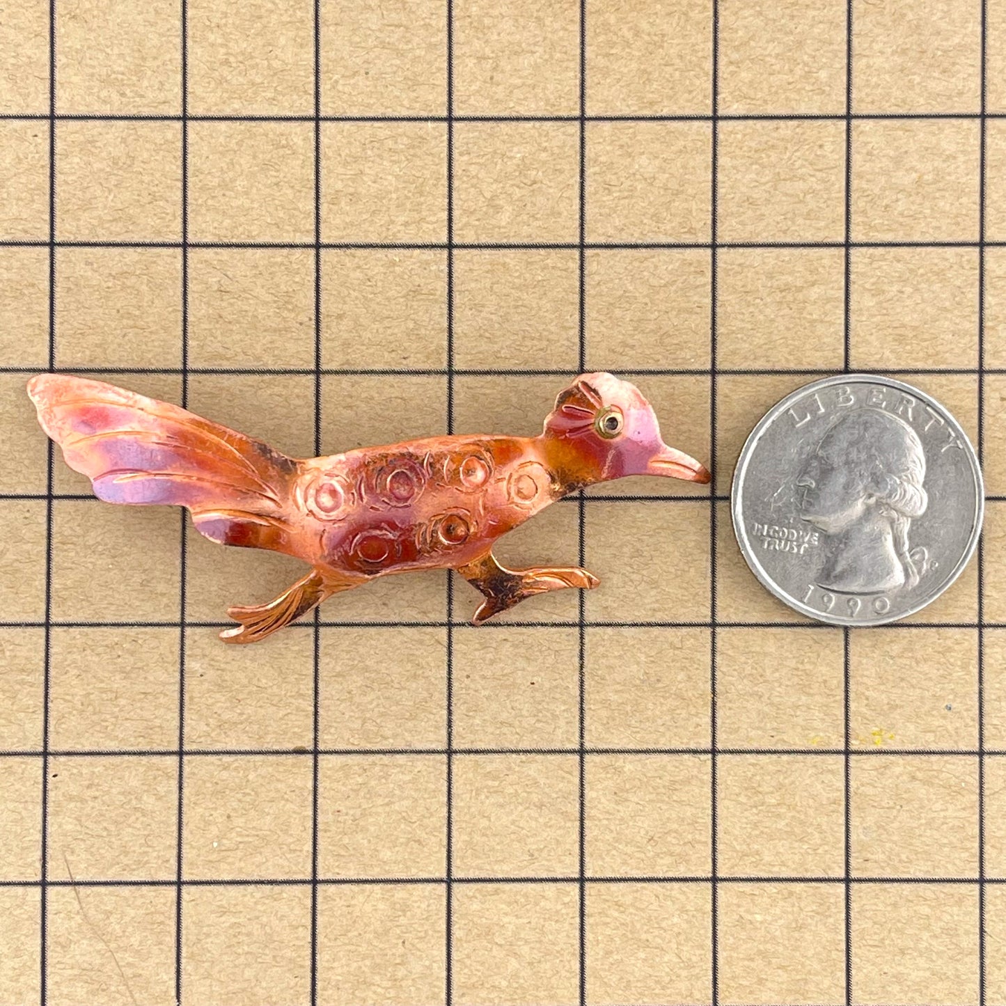 Copper Roadrunner Pendant