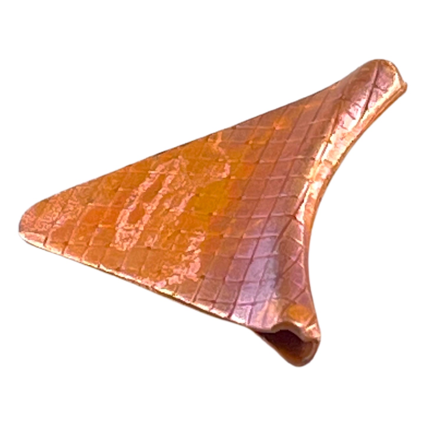 Copper Triangle Bead – Double-Sided Textured Design