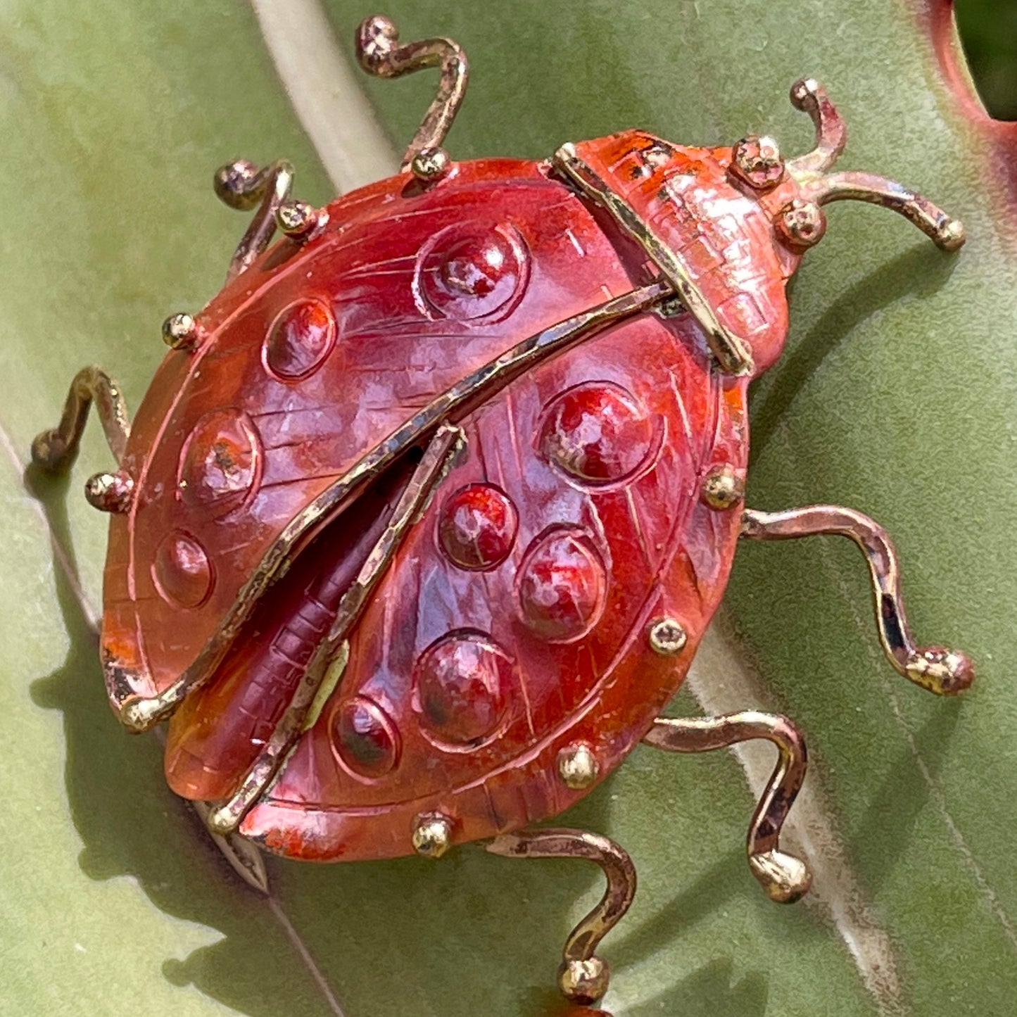 Large Copper Ladybug Pendant with Brass Detail – Patricia Healey