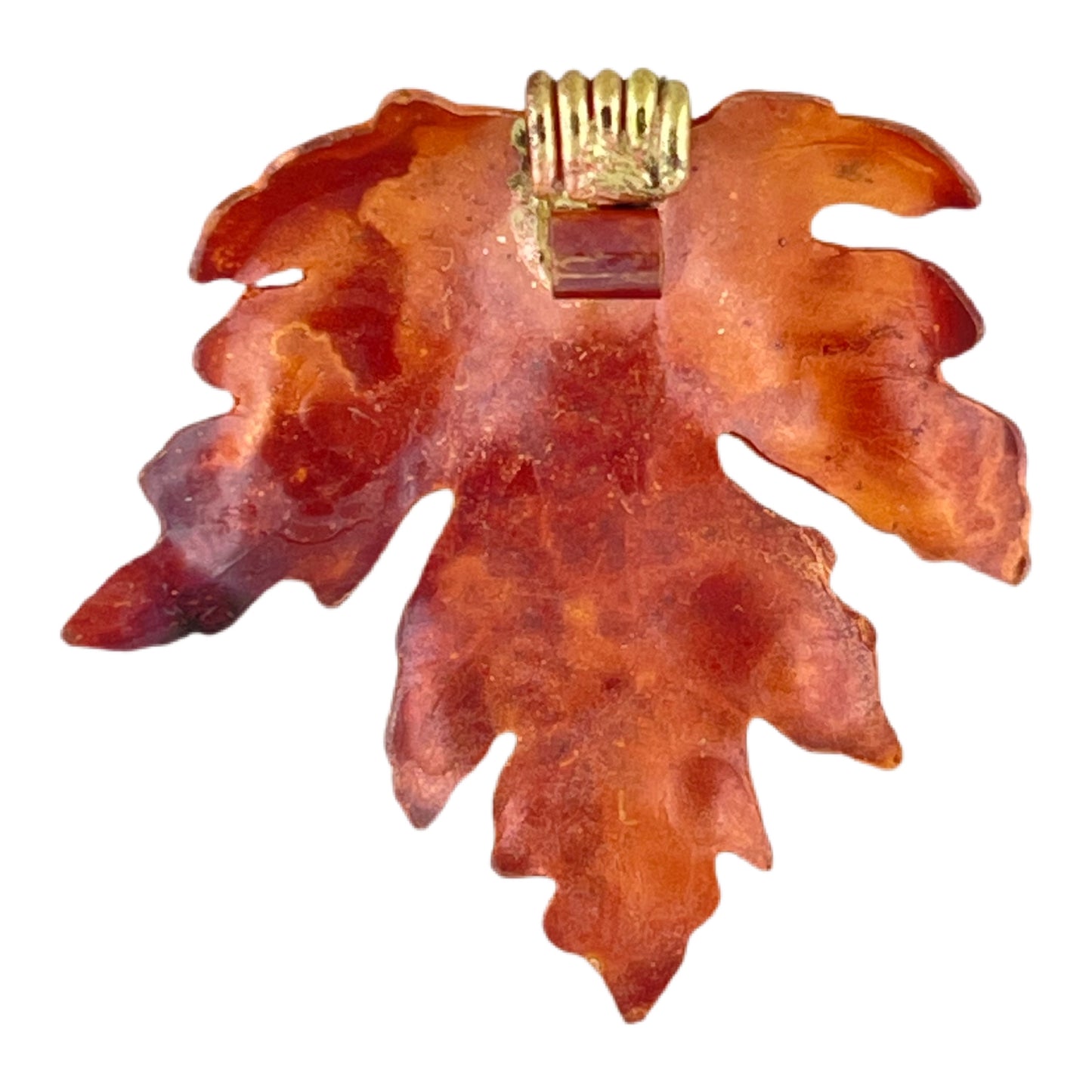 Big Copper Maple Leaf with Tendrils Pendant