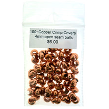 4mm Copper Crimp Bead Covers – 100 Smooth Spacer Beads