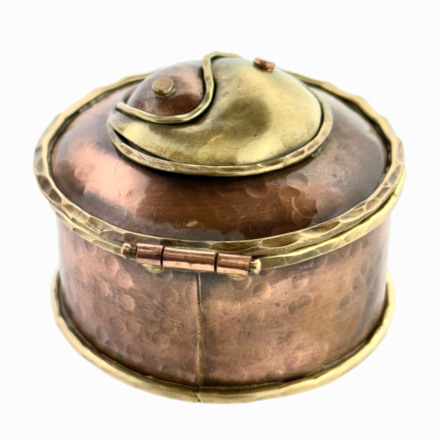 Copper Yin-Yang Keepsake Box with Brass Accents