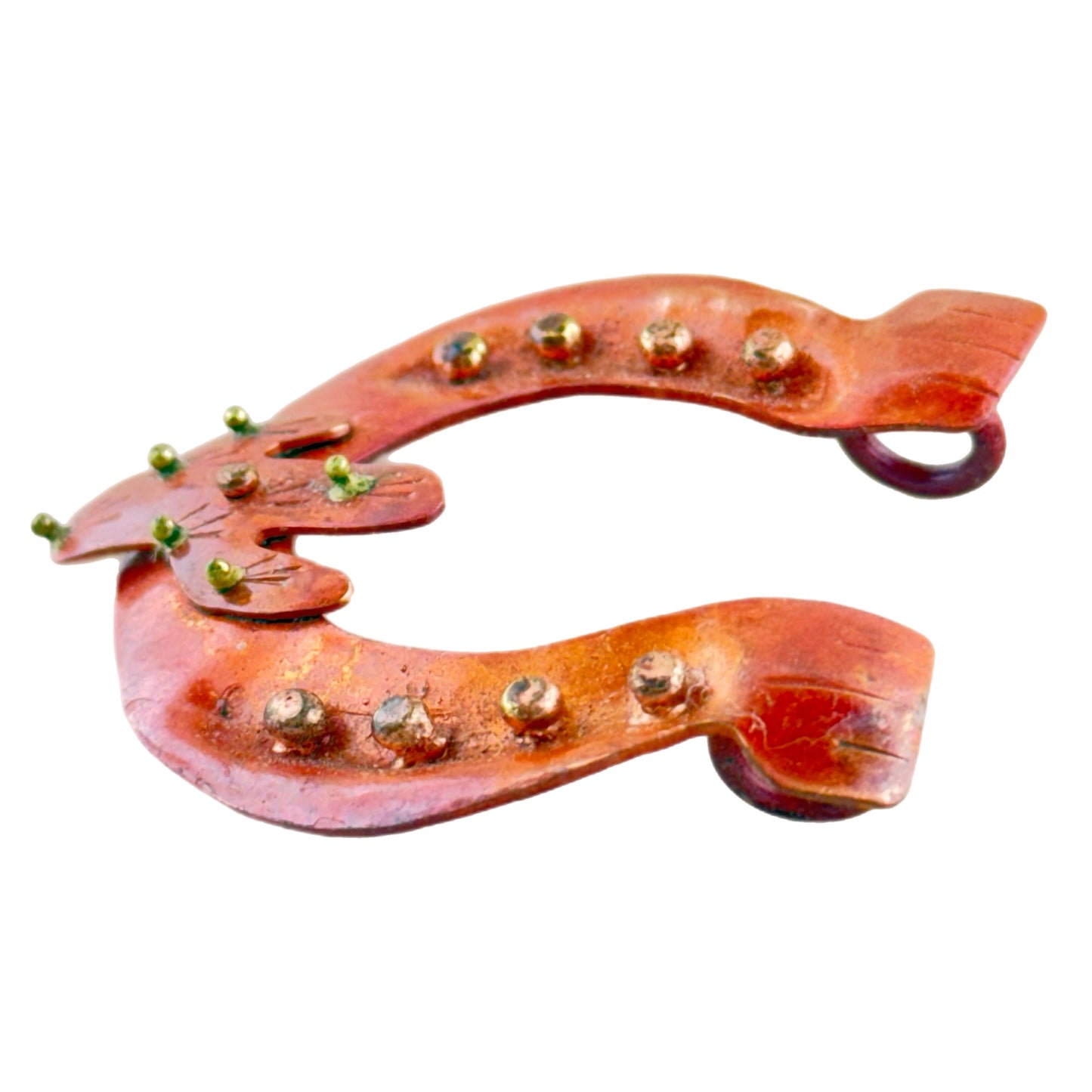 Western Horseshoe with Cactus Pendanty – Copper & Brass