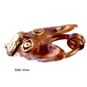 Frenchie Bulldog Pendant • Copper and Brass with Torch Patina