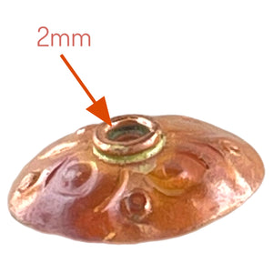 Round Copper Bead Cap with Swirls