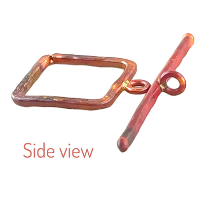 Medium Square Hammered Toggle Clasp