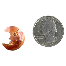 Copper Moon Charm with Brass Accents- Left-Facing