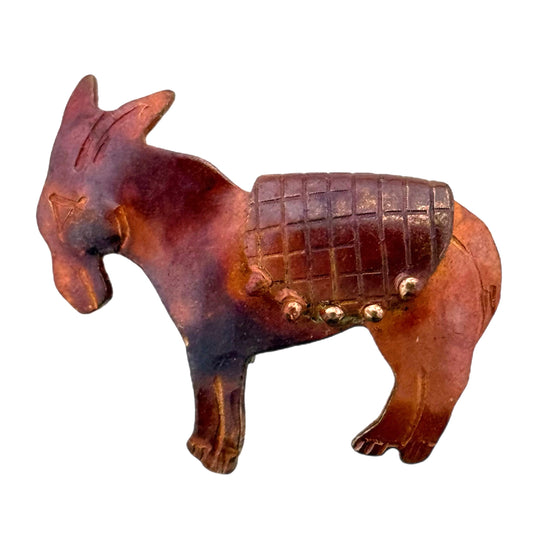 handmade copper donkey slider with brass accents for 10mm bracelet strap jewelry designs