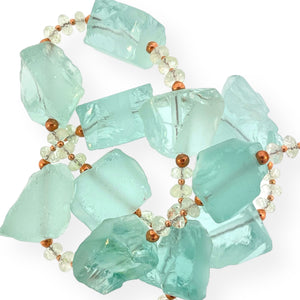 Aqua Colored Quartz Large Rough Beads