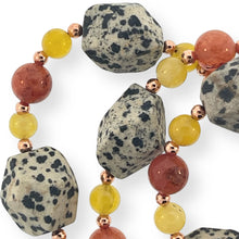 Carnelian, Yellow Jade, Jasper, and Copper Beads