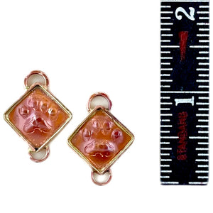 Pair of Paw Earring Components for Dangle Earrings