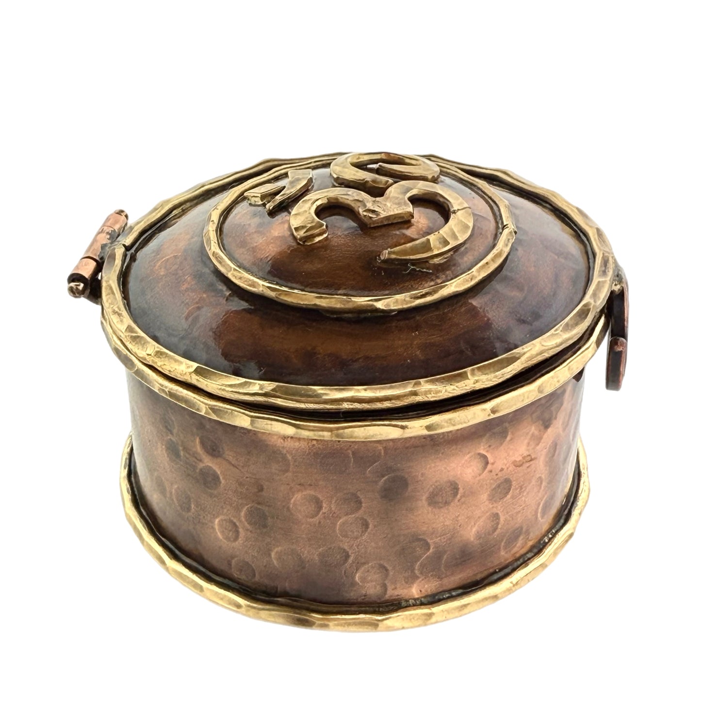 Copper Om Keepsake Box with Antiqued Patina