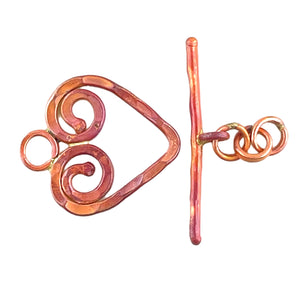 Large Hammered Heart Toggle
