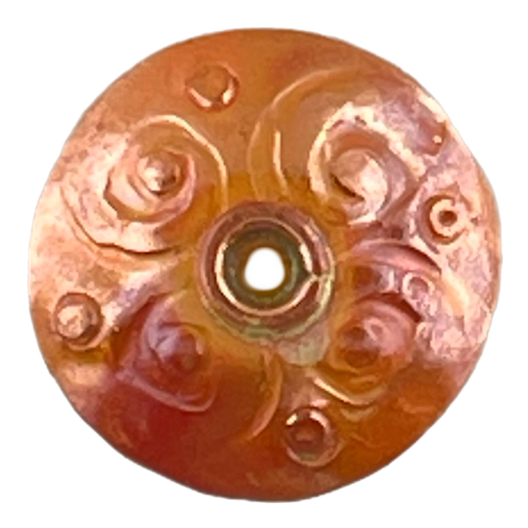 Round Copper Bead Cap with Swirls
