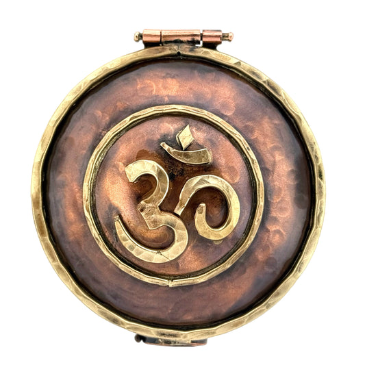 Copper Om Keepsake Box with Antiqued Patina