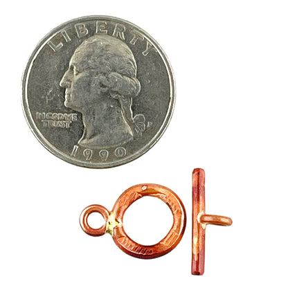Smallest Hammered Copper Toggle Clasp