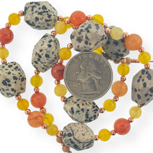 Carnelian, Yellow Jade, Jasper, and Copper Beads