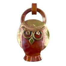 Small Owl with "Golden" Moon Pendant