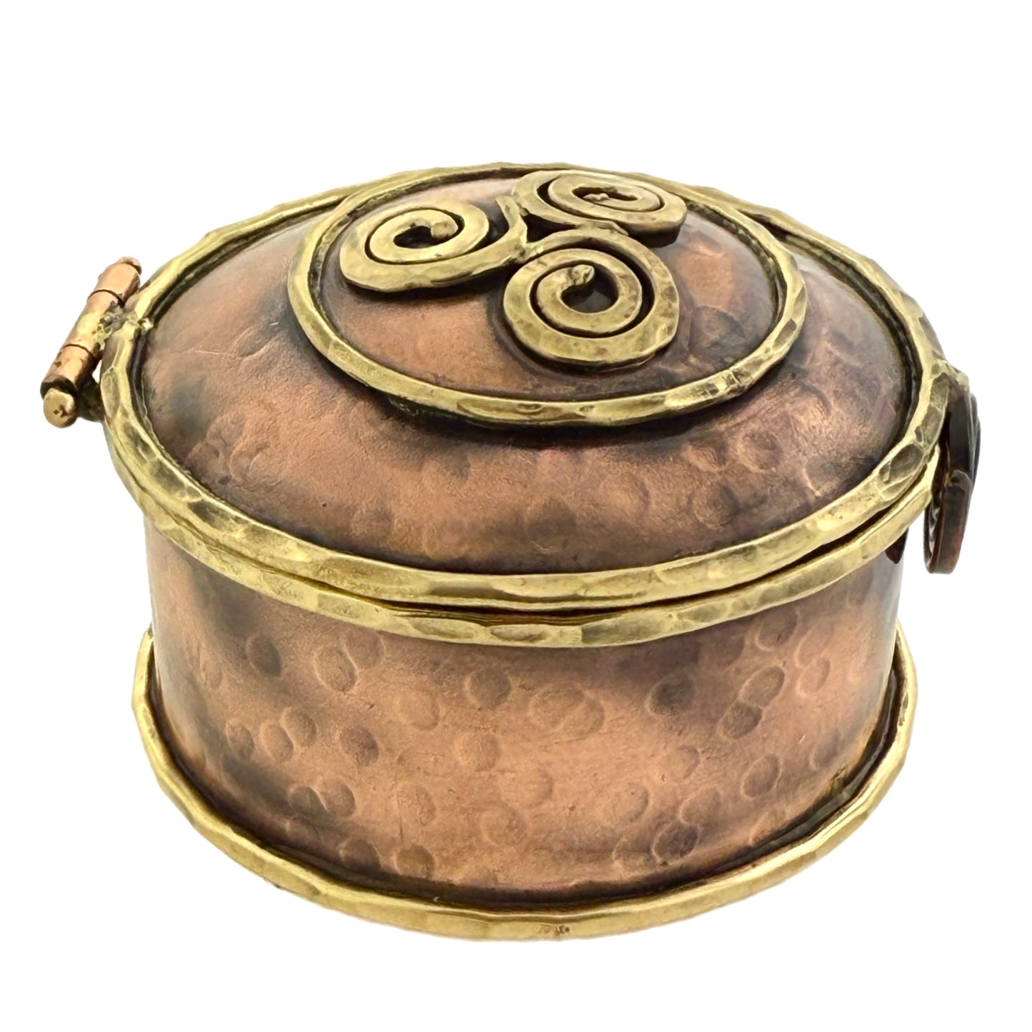 Copper & Brass Keepsake Box, Celtic Triskele Symbol
